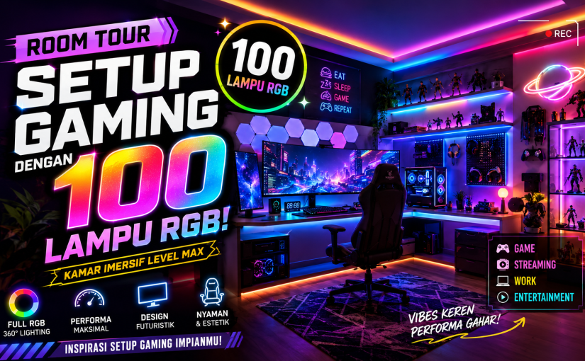 Mengintip Kamar Sultan: Room Tour Setup Gaming dengan 100 Lampu RGB